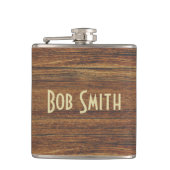 オーク材の背景 フラスク (正面)