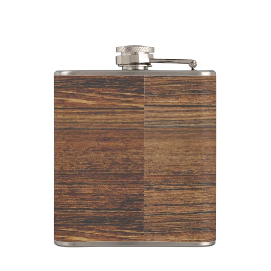 オーク材の背景 フラスク (裏面)