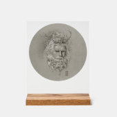 オーク材ひげの緑の男 アクリルサイン (正面)