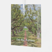 オーク材プランテーション、南部のオーク材の木 ガラスオーナメント (正面左)