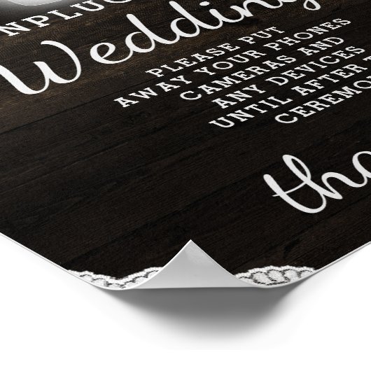 オーク材素朴木材の詰め結婚外しテーブル記号 ポスター (角)