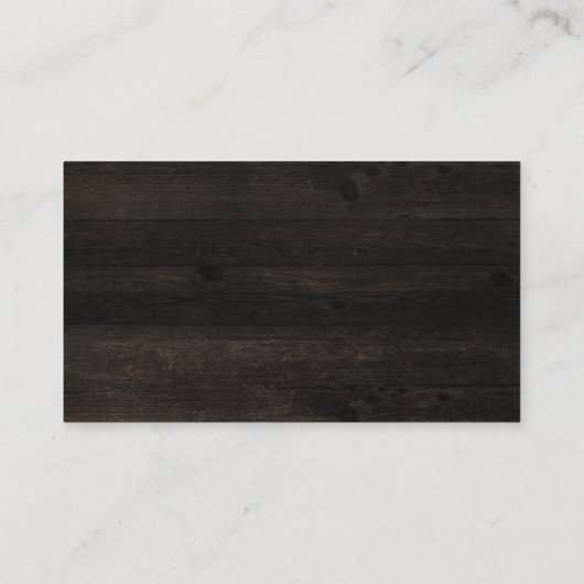 オーク材素朴製座席番結婚号 プレイスカード (裏面)