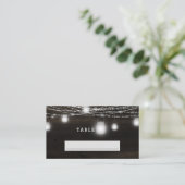 オーク材素朴製座席番結婚号 プレイスカード (スタンド正面)