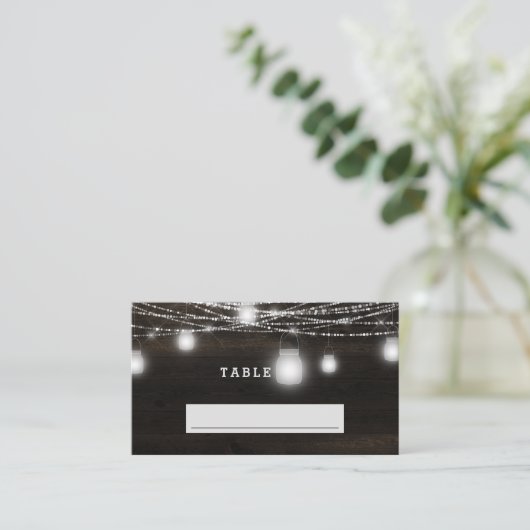 オーク材素朴製座席番結婚号 プレイスカード (スタンド正面)