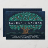 オーク白熱［赤熱］光を放つ結婚式招待状 招待状 (正面/裏面)