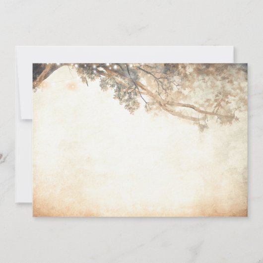 オーク素朴の木と彫刻されたハートリハーサルディナー 招待状 (裏面)