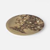 オーク素朴の木のストリングライト ペーパープレート (アングル)