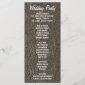 オーク素朴の木の国の結婚式のプログラム プログラム (裏面)