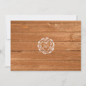 オーク素朴ウッド&ハートスタンプ結婚式招待状 招待状 (裏面)