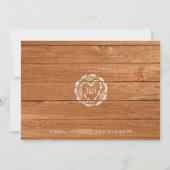 オーク素朴ウッド&ハート切り株の写真デートを保存 招待状 (裏面)