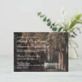 オーク素朴ツリーピケットフェンス結婚式招待状 招待状 (スタンド正面)