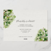 オーク素朴ツリーフォイル結婚ズ 箔シーズンカード (裏面)