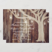 オーク素朴ツリーライトウッド結婚式招待状 招待状 (正面/裏面)