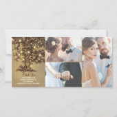 オーク素朴ツリーラ結婚イツありがとう サンキューカード (正面)