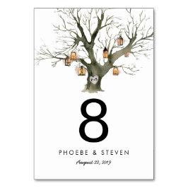 オーク素朴ツリー結婚のテーブ独身のル番号 テーブルナンバー