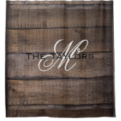 オーク素朴ファミリーネームバーンファームハウスシャワーカート シャワーカーテン (正面)