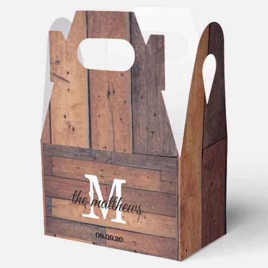 オーク素朴ファームハウスカントリーモノグラム結婚ズ フェイバーボックス (オープン)