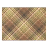 オーク素朴ブラウンとオリーブの格子柄 テーブルクロス (正面(横))
