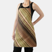 オーク素朴ブラウンとグリーンストライプ エプロン (インサイチュ)