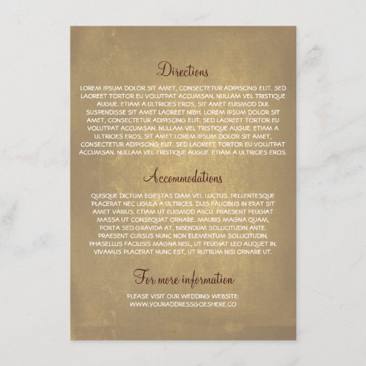 オーク結婚ツリー付き情報カード エンクロージャーカード (正面)