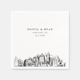 オーク結婚ランドのミニマル紙 スタンダードカクテルナプキン