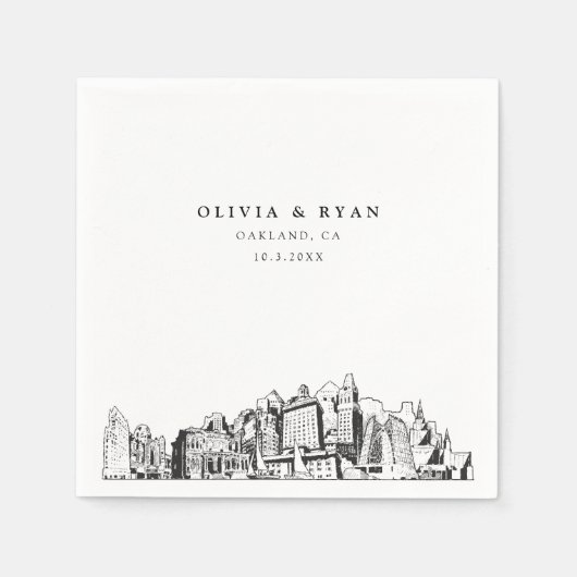 オーク結婚ランドのミニマル紙 スタンダードカクテルナプキン (正面)