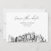 オーク結婚ランドモダンの日付の保存 招待状 (正面)