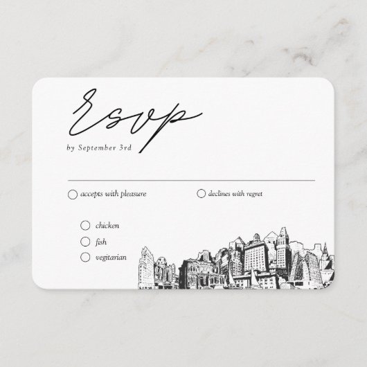 オーク結婚ランドRSVP伝統的の食事オプション エンクロージャーカード (正面)