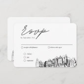 オーク結婚ランドRSVP伝統的の食事オプション エンクロージャーカード (正面/裏面)