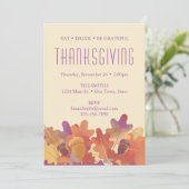 オーク葉ズ&アコーンサンクスギビングの紫とオレンジ 案内状 (スタンド正面)