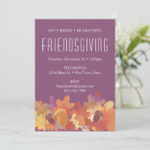 オーク葉ズ&アコーンサンクスギビングの紫とオレンジ 案内状 (スタンド正面)