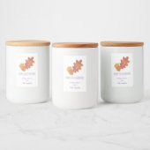 オーク葉デザインとアコーンイン紫とオレンジ フードラベル (ボトル)