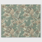 オーク葉パターン ラッピングペーパー (フラット)