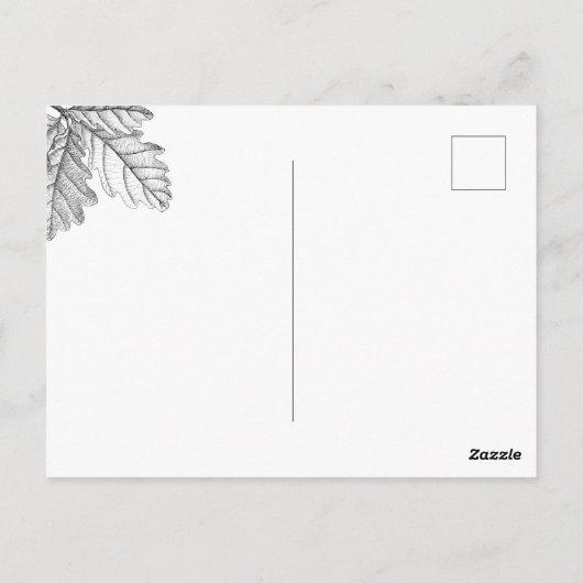 オーク葉材とアクロンズカスタマイズ可能な引用文はがき ポストカード (裏面)