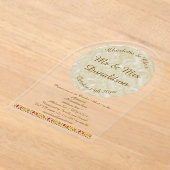 オーク葉秋とアコー結婚ズのカスタム アクリル招待状 (レイダウン)