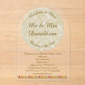 オーク葉秋とアコー結婚ズのカスタム アクリル招待状 (正面)