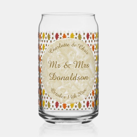 オーク葉秋とアコー結婚ズのカスタム ガラス缶 (正面)