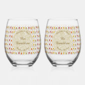 オーク葉秋とアコー結婚ズのカスタム ステムなしワイングラス (裏面)