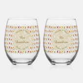 オーク葉秋とアコー結婚ズのカスタム ステムなしワイングラス (正面)