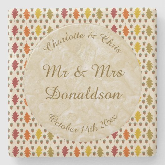オーク葉秋とアコー結婚ズのカスタム ストーンコースター (正面)