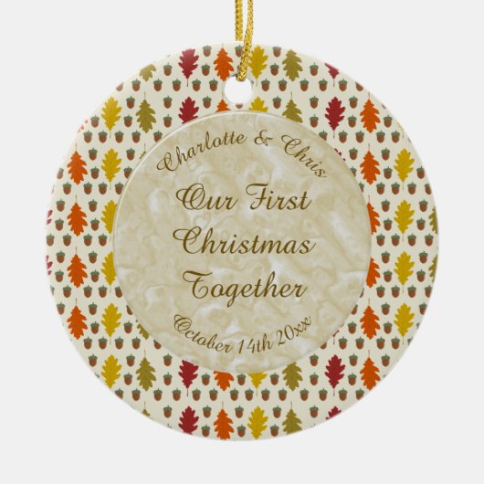 オーク葉秋とアコー結婚ズのカスタム セラミックオーナメント (正面)