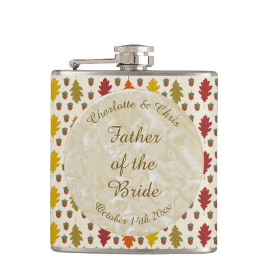 オーク葉秋とアコー結婚ズのカスタム フラスク (正面)