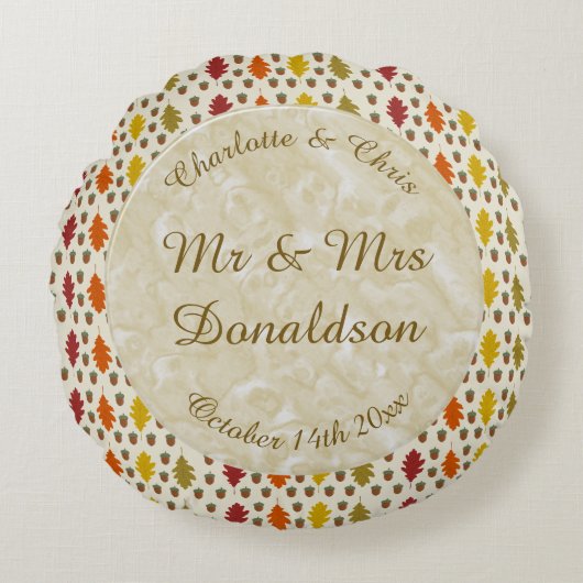 オーク葉秋とアコー結婚ズのカスタム ラウンドクッション (正面)