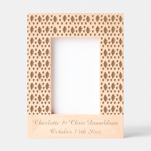 オーク葉秋とアコー結婚ズのカスタム レーザー彫刻フレーム (正面)