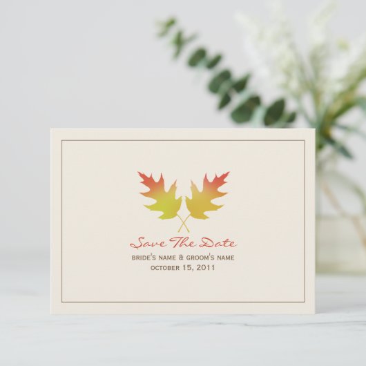 オーク葉秋の結婚式保存日付 セーブザデート (スタンド正面)