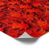 オーク葉自然アートパターン ポスター (角)