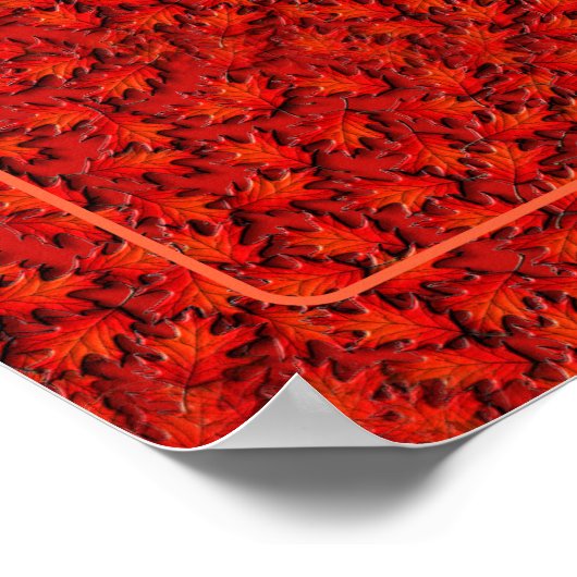 オーク葉自然アートフレーム自分の写真を作成 ポスター (角)