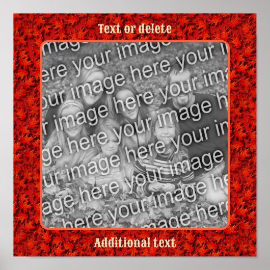 オーク葉自然アートフレーム自分の写真を作成 ポスター (正面)