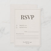 オーク&アイボリーのレスポンスカード 出欠カード (正面/裏面)