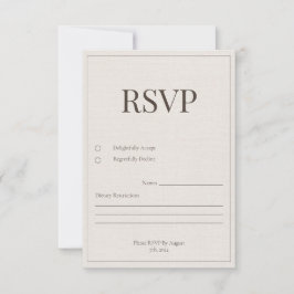 オーク＆アイボリーのレスポンスカード 出欠カード